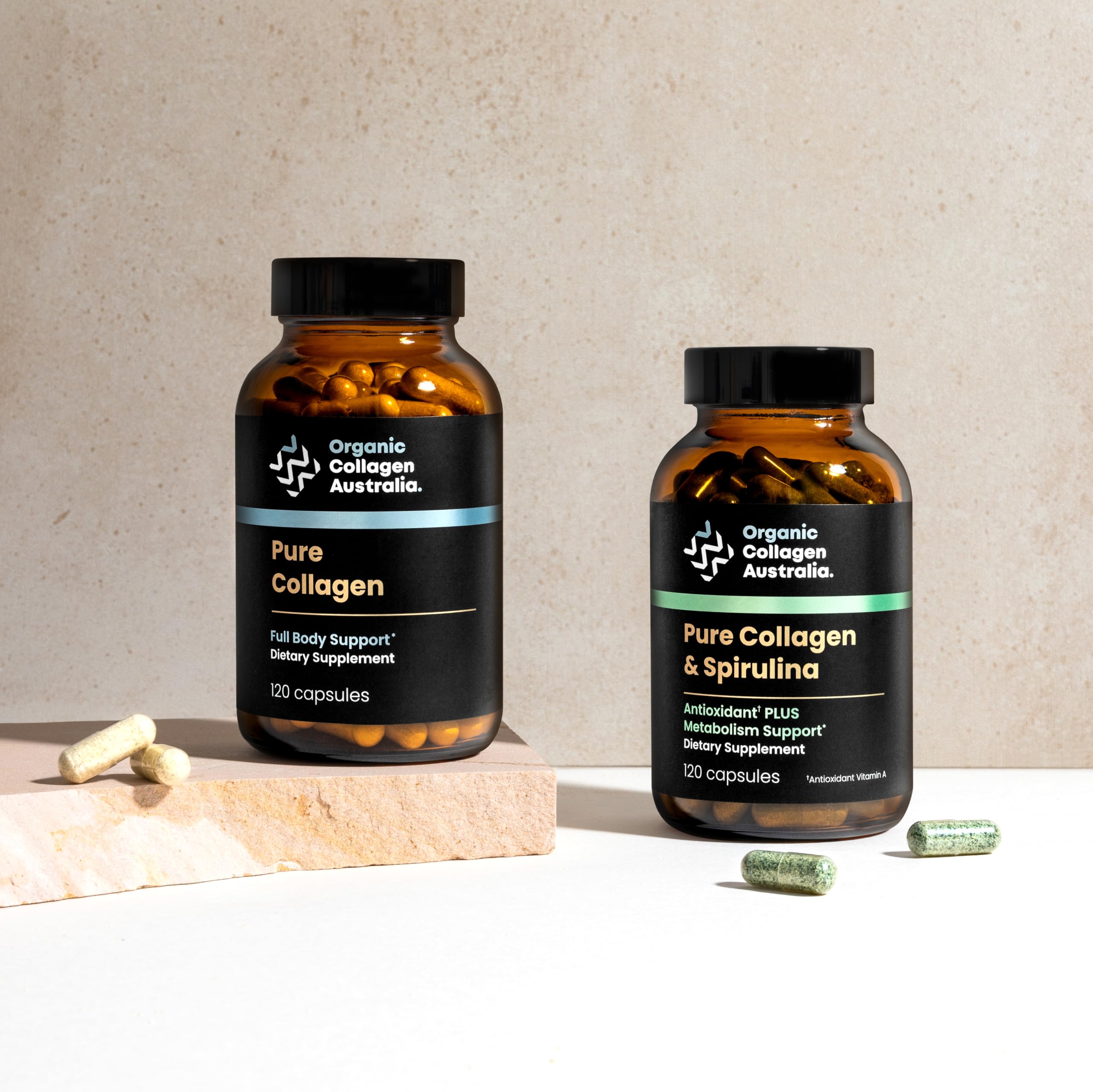 Organic Collagen Australia active lifestyle use with capsules during workout.