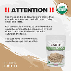 Organic Earth Irish Sea Moss Powder resealable pouch preserves freshness for long-term routines.