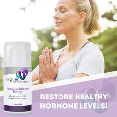 Organic Excellence Cream applied on neck for gentle, easy use