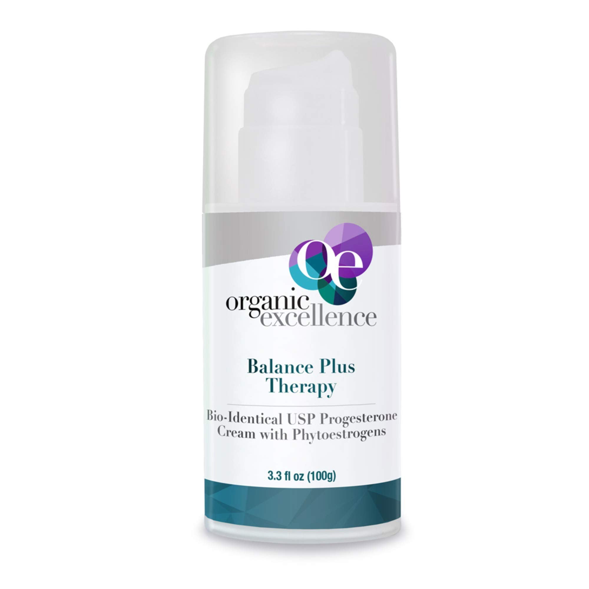 Organic Excellence Balance Plus Therapy bottle pump enables easy daily dosing.