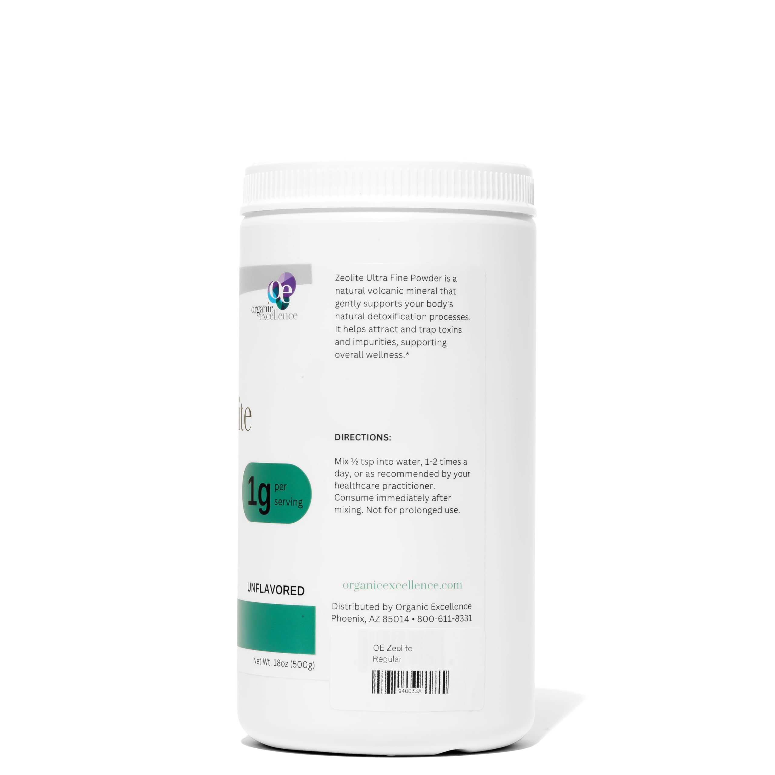 Wellness setup with Organic Excellence Zeolite powder and glass of water
