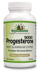 Organic Farms Vitamins Progesterone 5000 bottle for daily hormone-support routine.