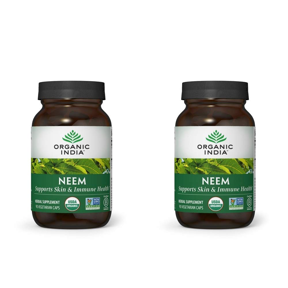 ORGANIC INDIA Neem capsules in bottle for immune support