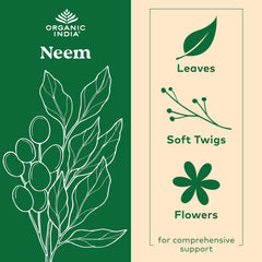 Neem leaf capsules from Organic India ready for everyday skincare routine.