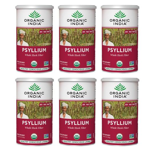 Organic India Psyllium powder made from whole husk fiber for gentle daily elimination