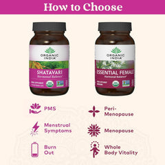 Organic India Shatavari capsules on a store shelf suggesting accessibility