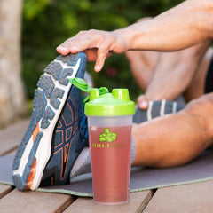 Packaging for Organic Muscle Reds Powder shows organic ingredients and non-GMO badge.
