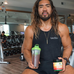Organic Muscle tub with USDA Organic badge and vegan label for plant-based energy