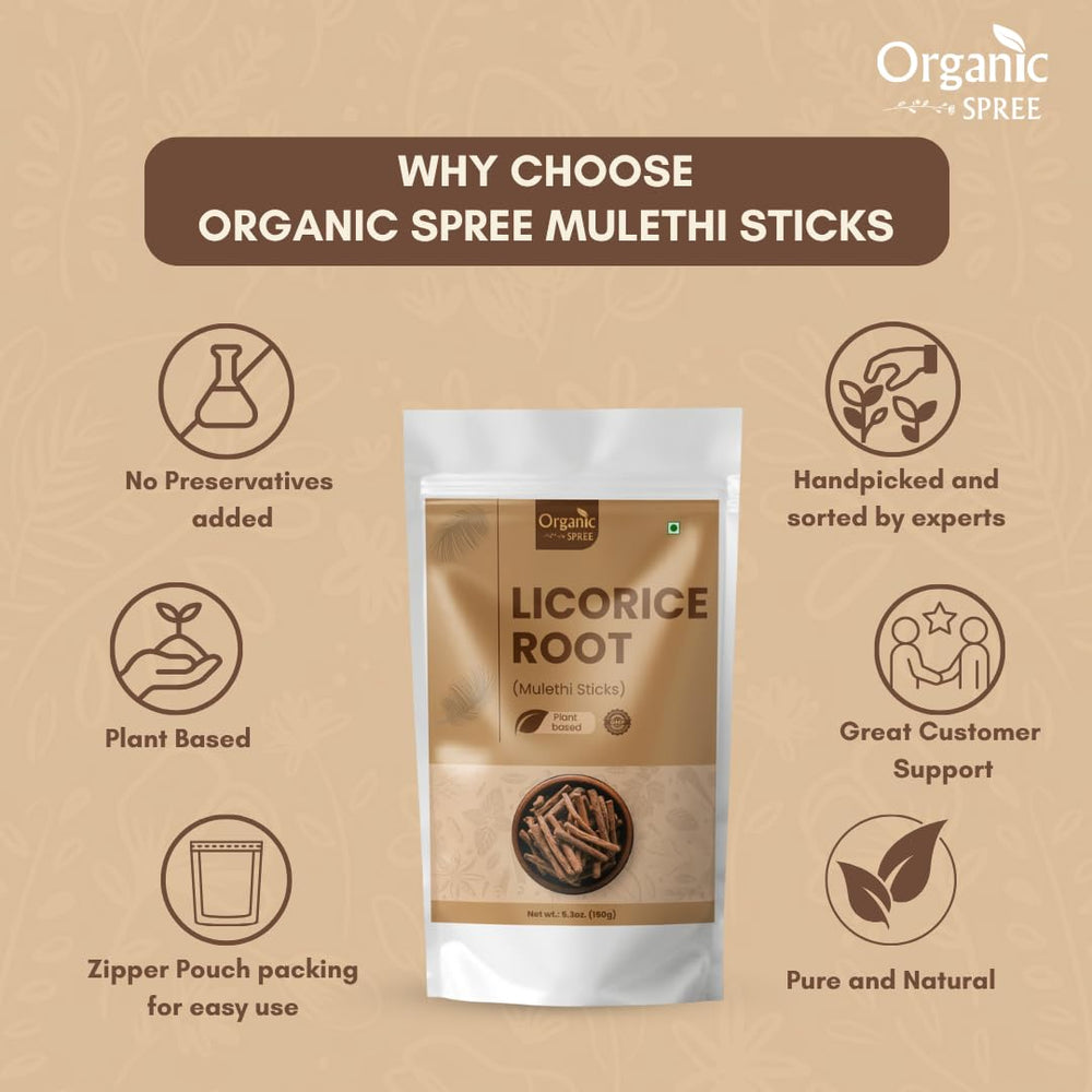 Organic Spree Licorice sticks in display – premium quality for flavorful herbal infusions.