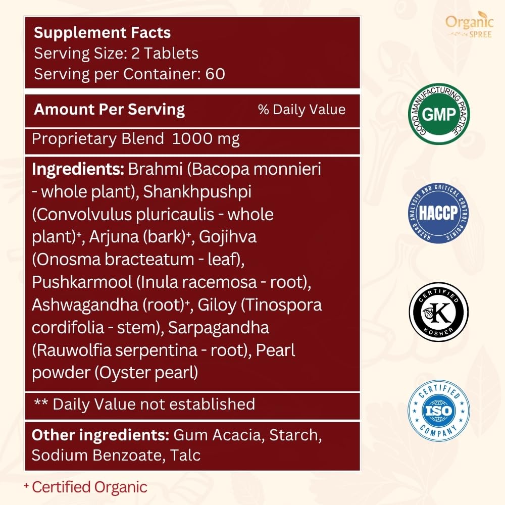 Organic Spree Mukta Vati GMP-certified facility label on product