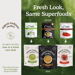 Organic Traditions Lion’s Mane Powder mixed into smoothie bowls for effortless daily routines.
