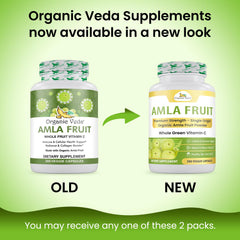 Organic Veda Amla powder close-up highlights whole fruit origin