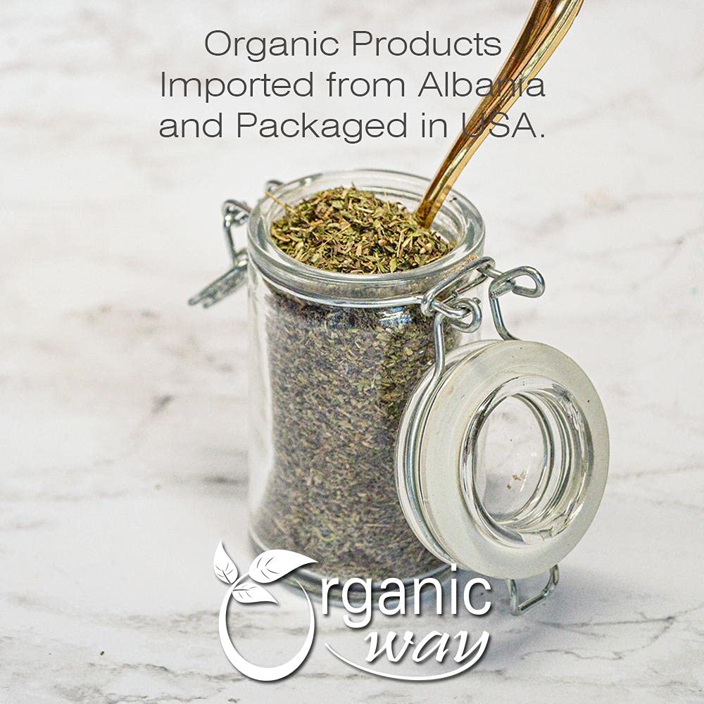 Organic Way Stevia leaf cut & sifted with a clear label emphasizes purity and storage readiness.