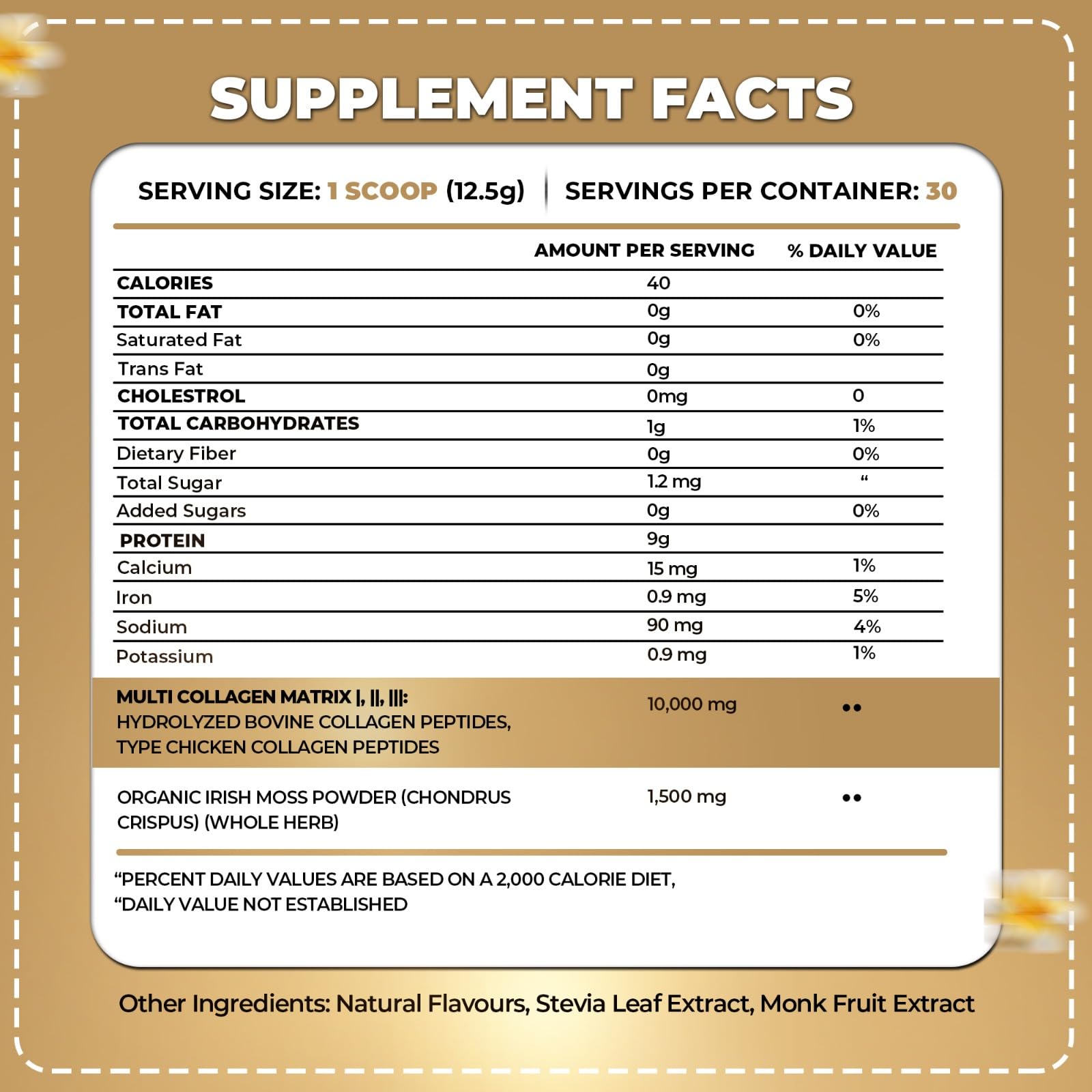 ORGANICS NATURE collagen peptides with Irish Sea Moss ready to mix into smoothies for daily vitality.