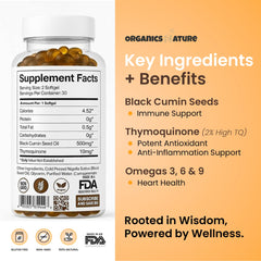 Organics Nature Omega 3-6-9 profile from black seed oil.