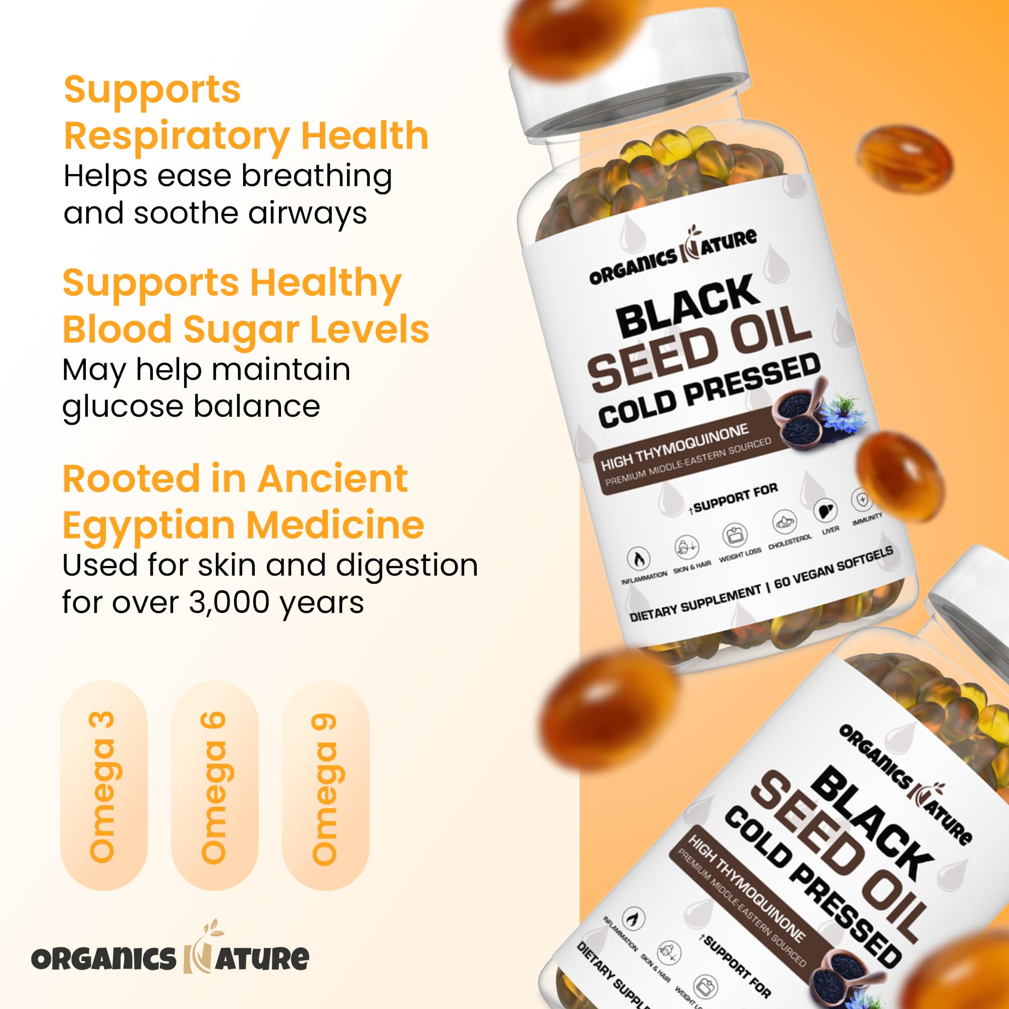 Organics Nature Non-GMO vegan label on packaging.