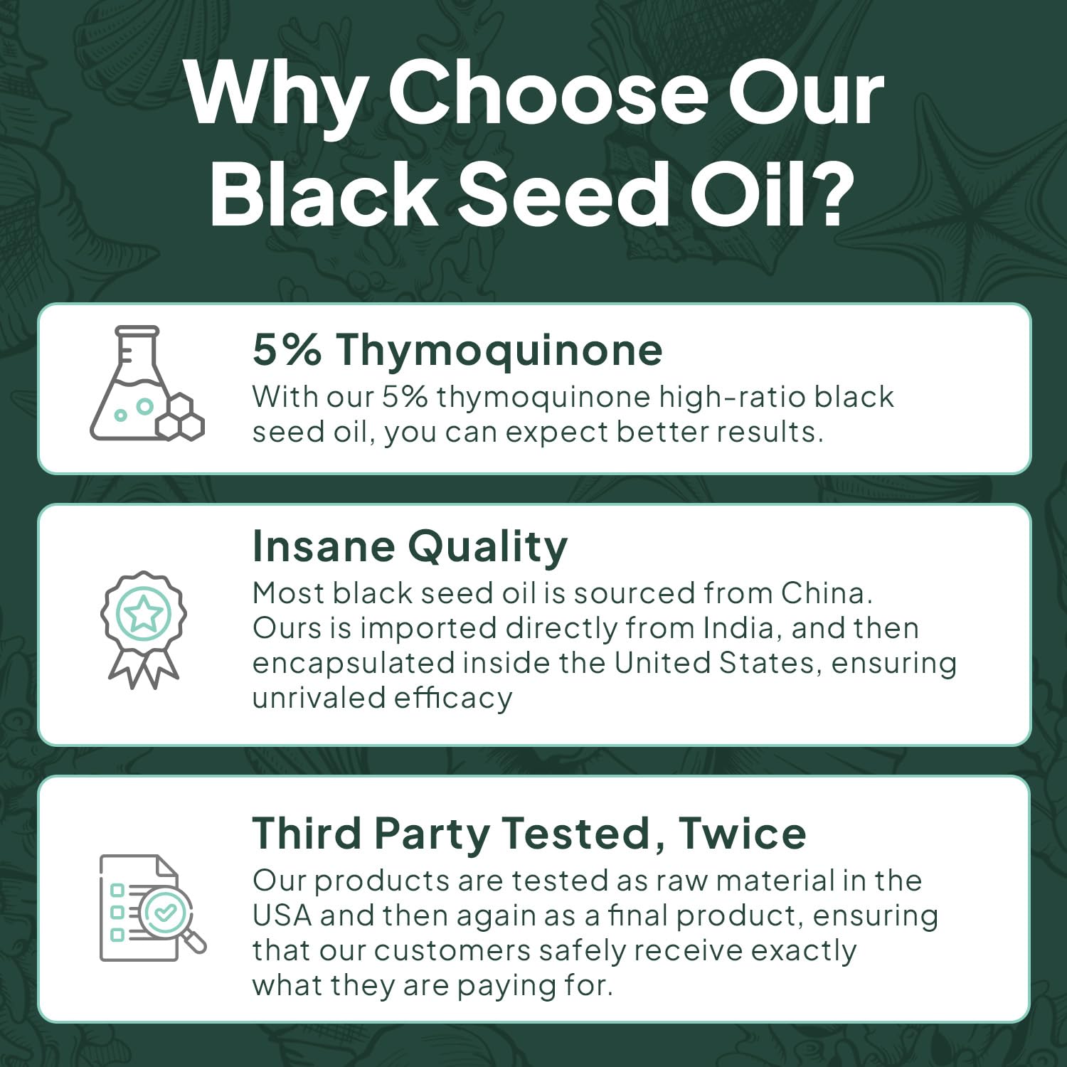 Organics Ocean Better Black Seed Oil packaging emphasizes organic purity for everyday wellness.