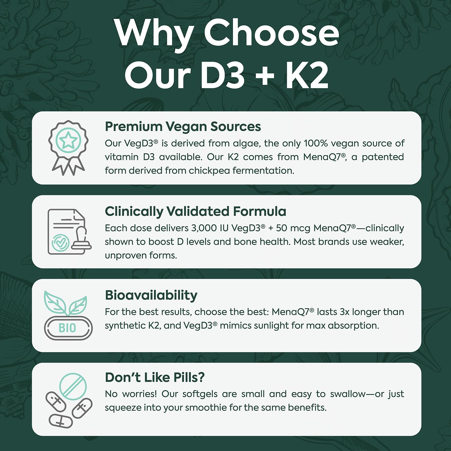 Morning routine scene featuring Organics Ocean D3 + K2 for mood support.