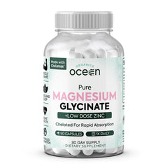 Organics Ocean bottle with magnesium glycinate zinc supports daily wellness.