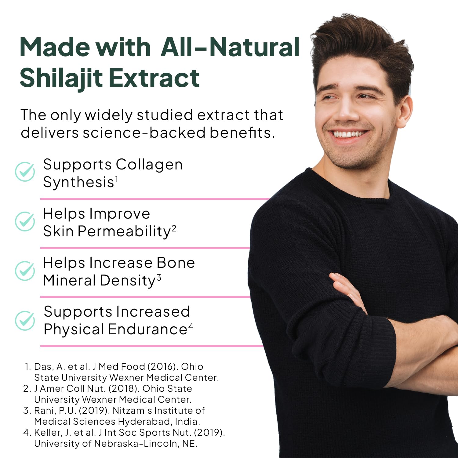 Organics Ocean Shilajit Gummies ingredient label shows minerals and B12 benefits.