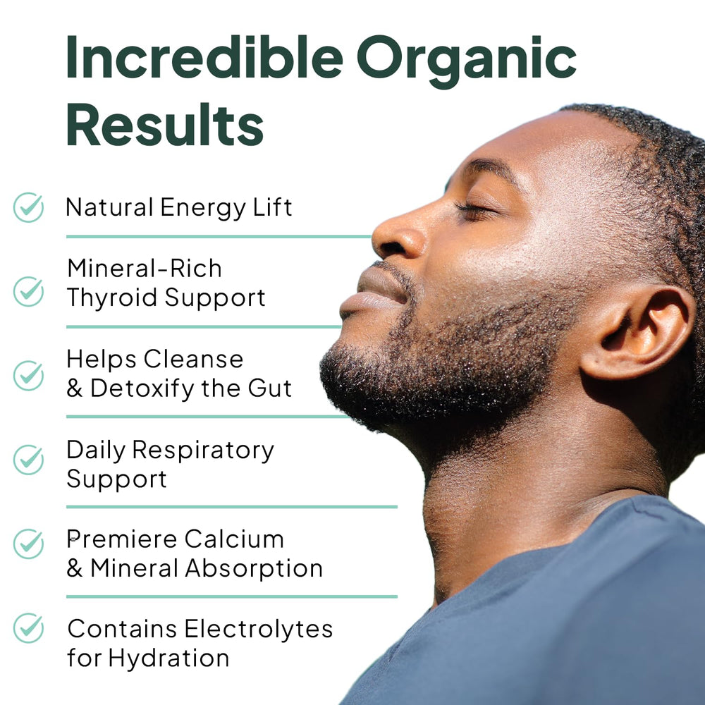 Organics Ocean bottle packaging pictured, emphasizing sustainable Atlantic sourcing.