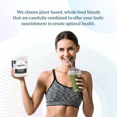 Organifi Collagen Powder close-up texture conveys premium hydrolyzed peptides quality.