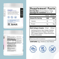 Organifi Collagen Powder label highlighting ingredients and amino acids for a holistic beauty routine.