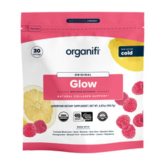 Organifi Glow dissolving in raspberry lemonade to boost hydration