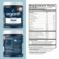 Organifi Gold cup pour invites relaxation before bed with creamy turmeric notes