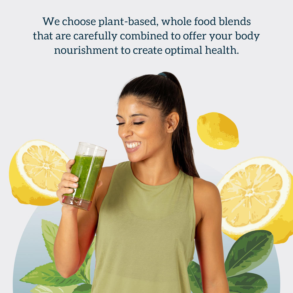 Organifi Green Juice vegan and non-GMO claim on packaging.
