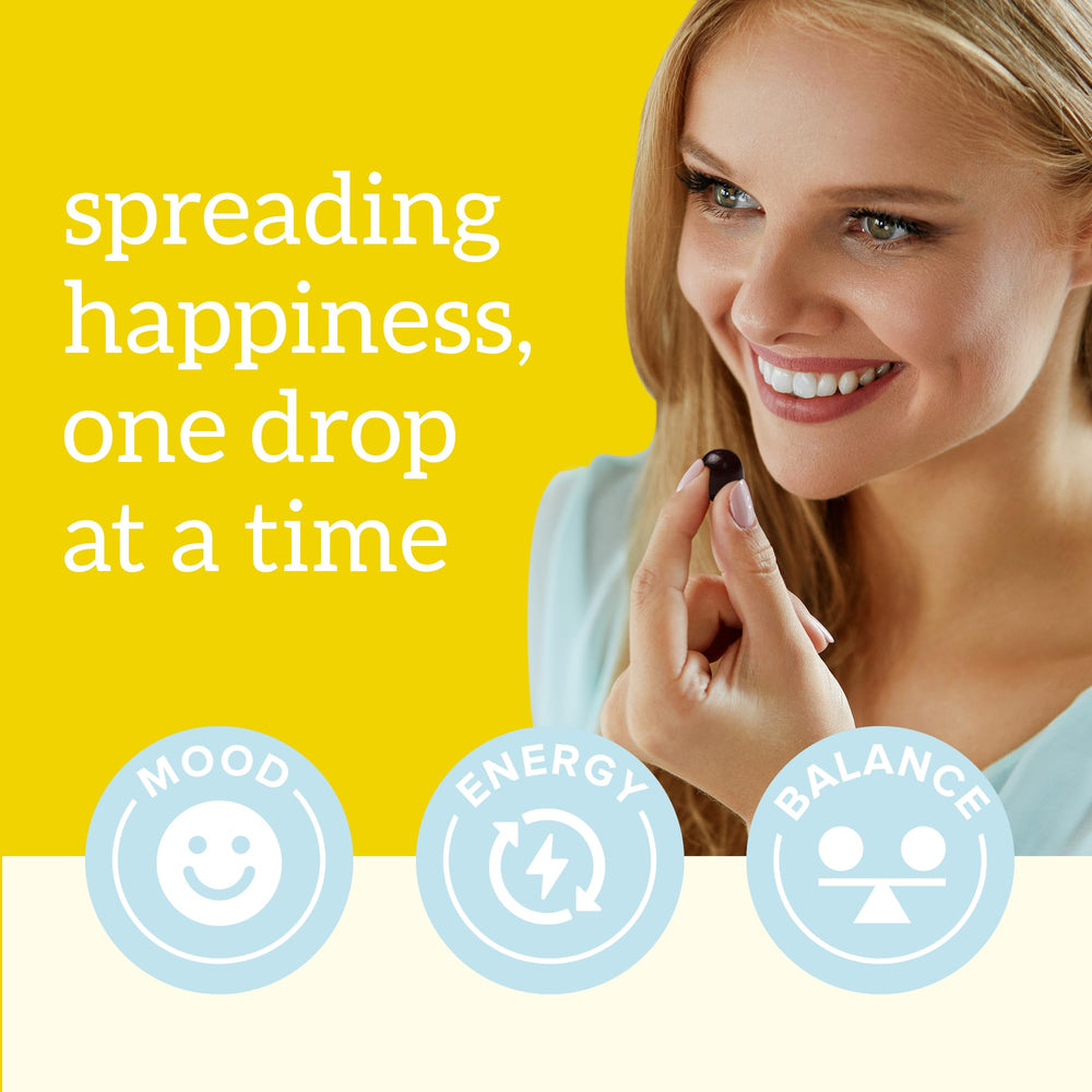 Organifi Happy Drops saffron hero image emphasizing saffron aroma and mood nuance.