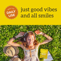 Organifi Happy Drops vegan gluten-free badge indicating plant-based mood support.