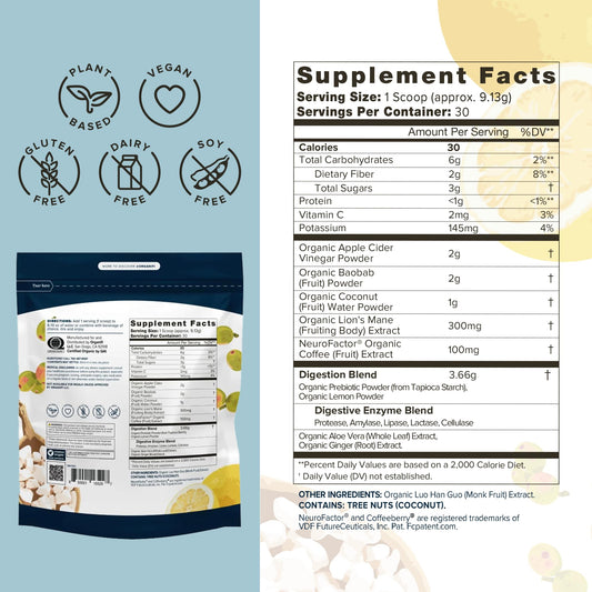 Organifi Pure spoon-dispense scene showing easy serving.