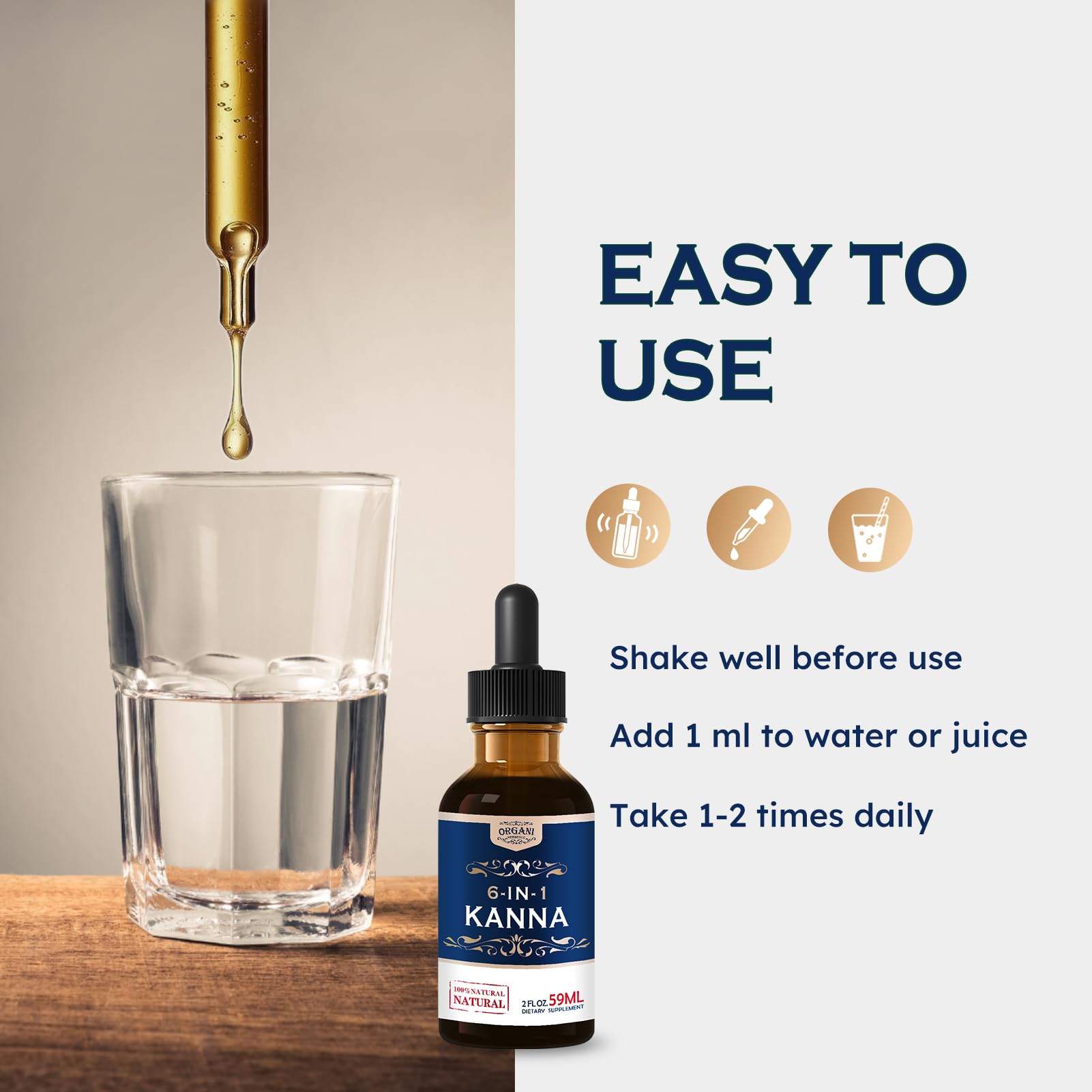 OrganiHerbence Kanna Drops used in a morning ritual for focus