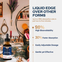 ORGANIHERBENCE kanna relaxation drops ingredients list showing natural herbs.