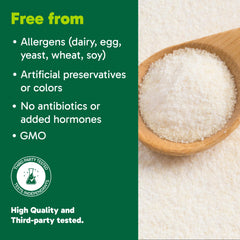 Organika collagen powder displays grass-fed labeling and clean sourcing