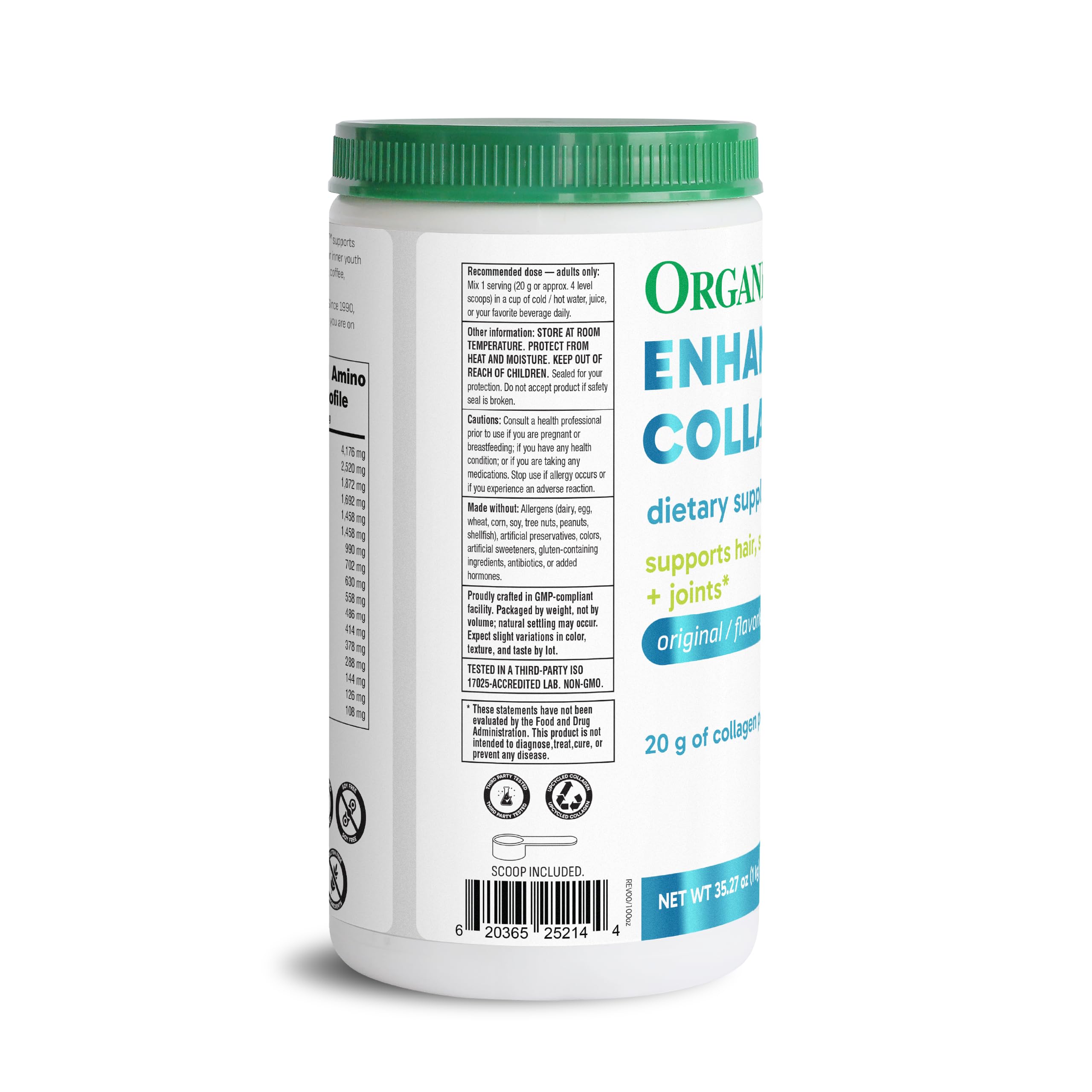 Organika collagen powder blended into a smoothie for a protein boost