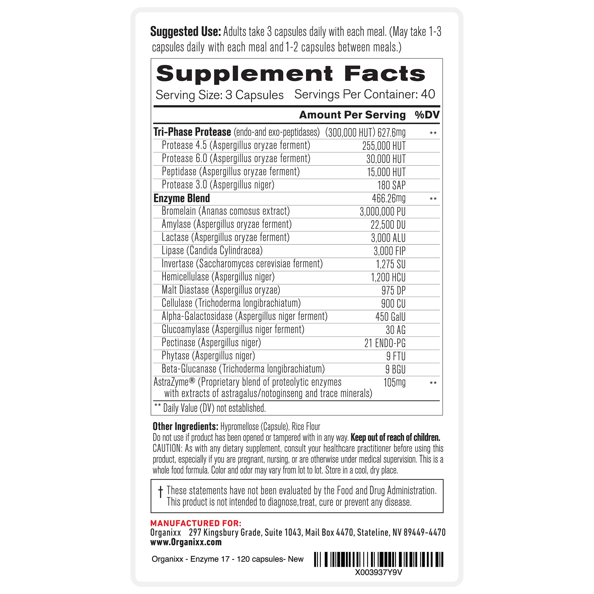 Organixx Enzyme 17 digestive health scene suggests daily intake.
