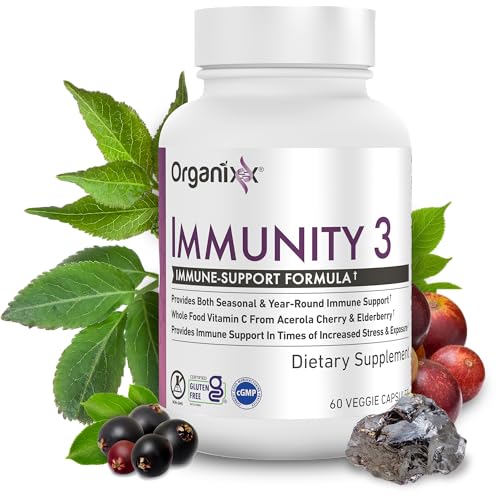Closeup of Organixx Immunity 3 capsules showing compact easy-to-swallow form