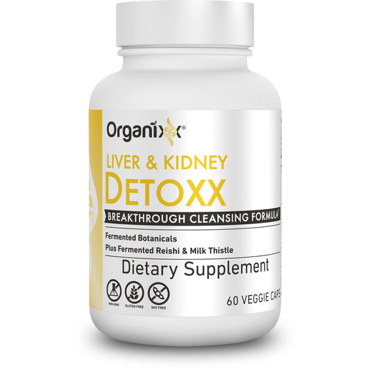 Organixx Kidney and Liver Support bottle front view for natural digestive balance