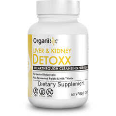 Organixx Kidney and Liver Support bottle front view for natural digestive balance