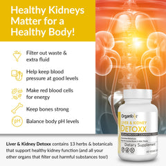 Organixx Kidney and Liver Support packaging on shelf for convenient daily dose