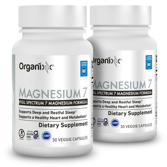 Organixx Magnesium Glycinate bottle promoting restful sleep and daily balance.