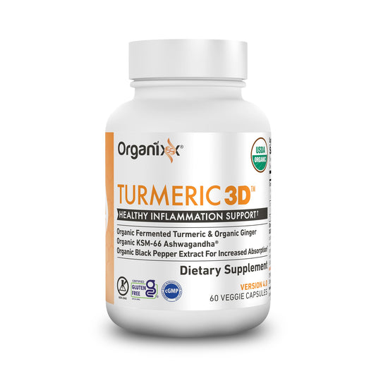 Organixx Turmeric Curcumin capsules with ashwagandha and vitamin D in vegetarian capsules