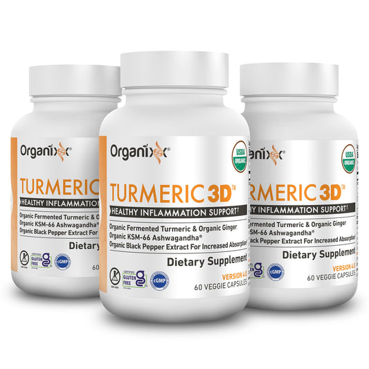 Organixx Turmeric Curcumin bottle front, fermented for enhanced bioavailability