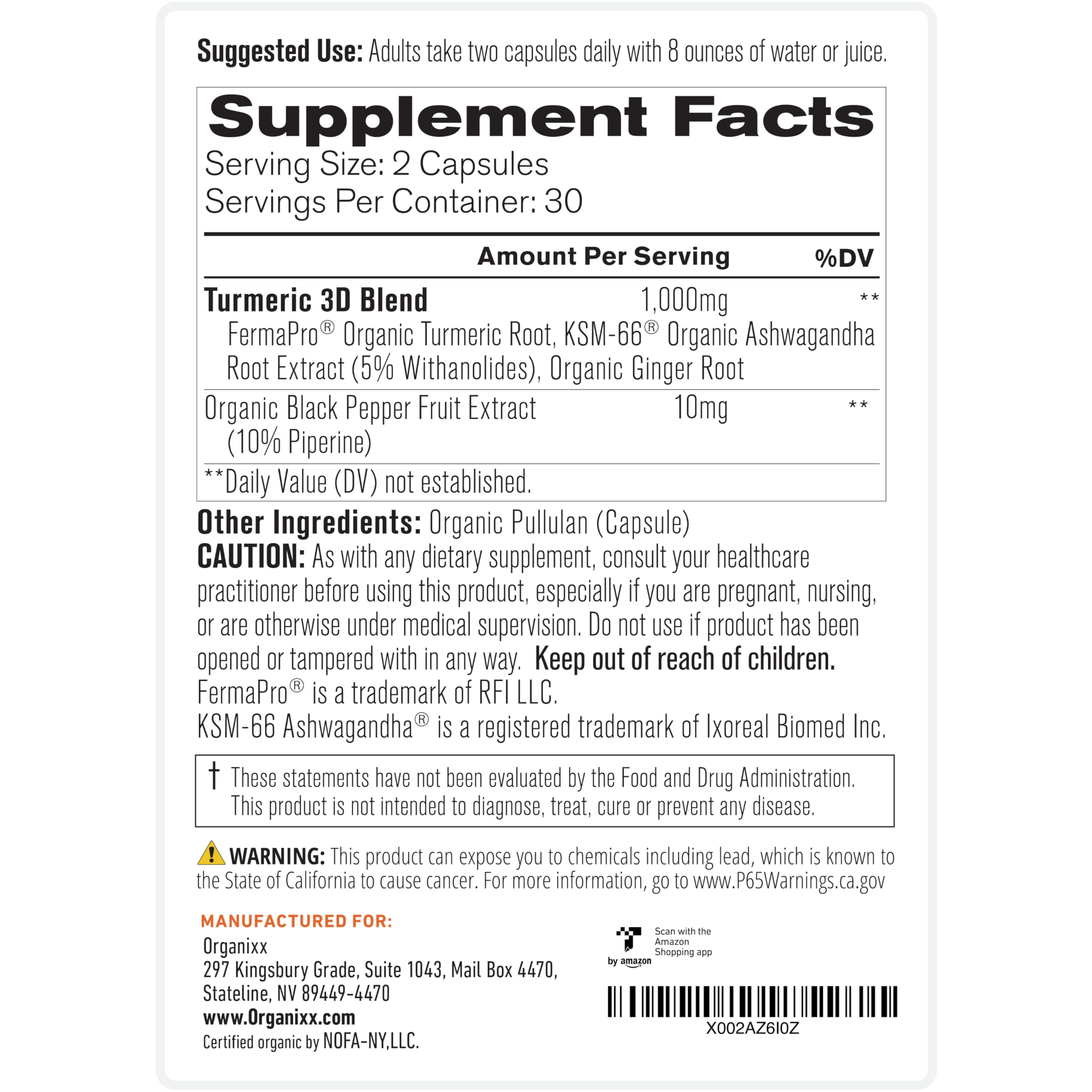Organixx USDA Organic seal on packaging signals clean ingredients.
