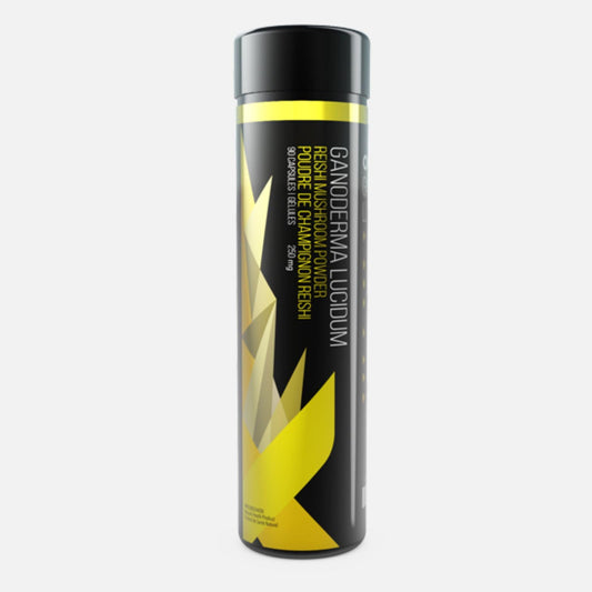 Organo OGX Ganoderma Lucidum bottle with capsules for daily vitality.