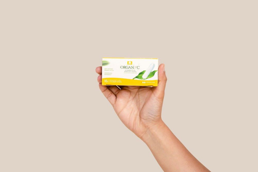 Organyc packaging shows 12-pack for convenient restocking.