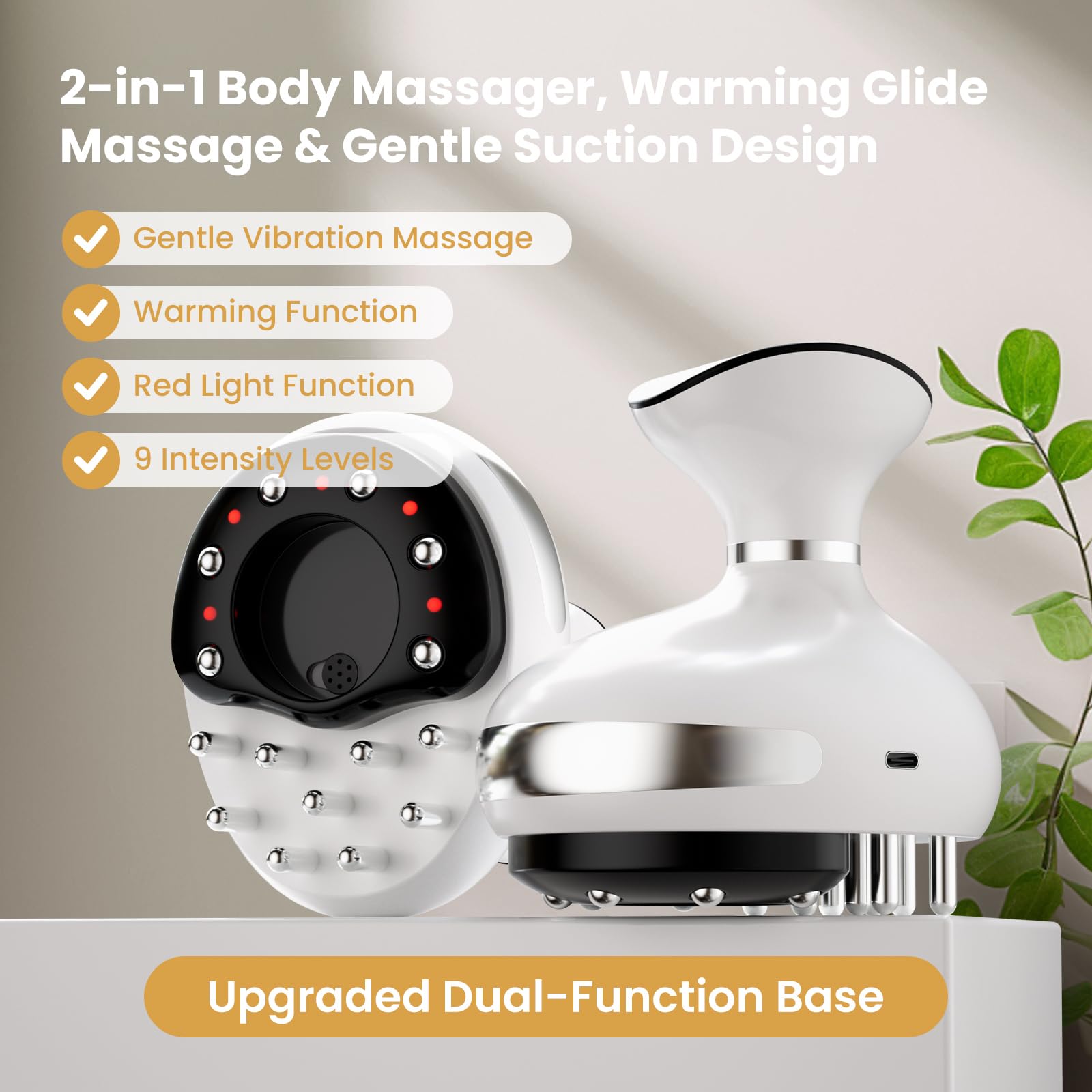 ORGMASTER ergonomic handheld massager provides easy control.