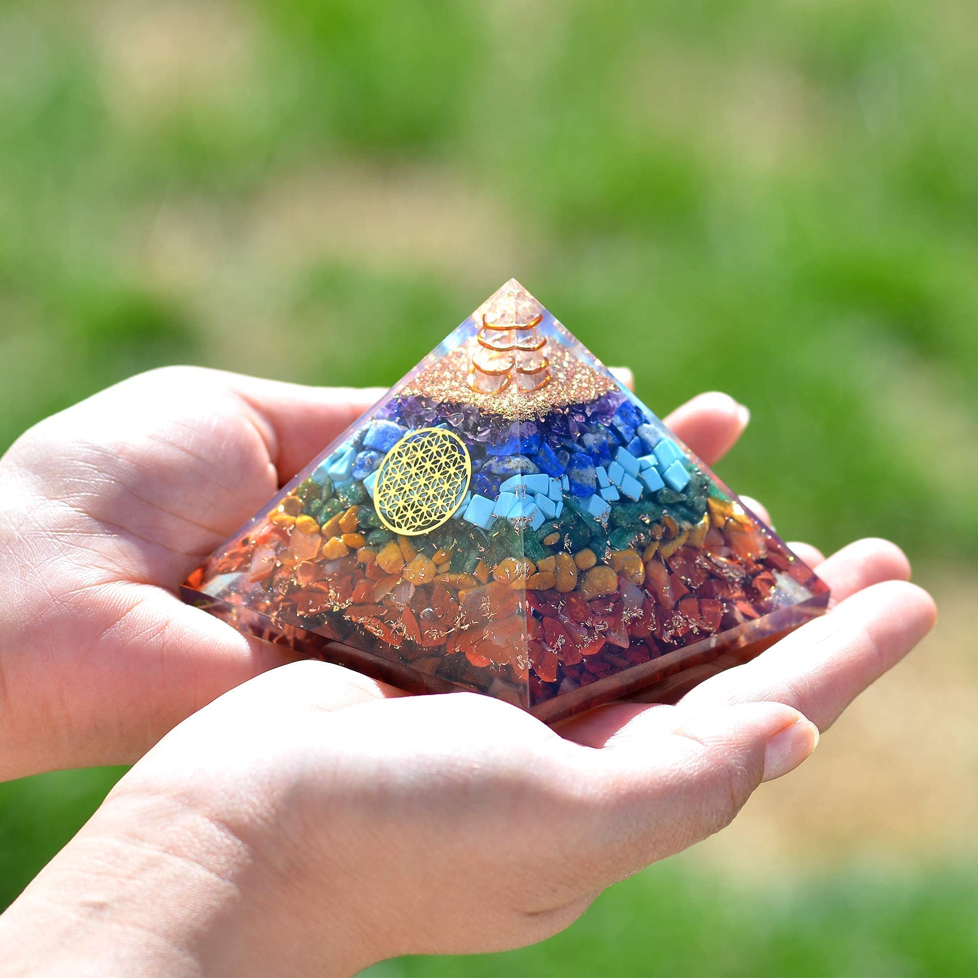 Orgonite Crystal Seven Chakra Set Pack showcases a complete energy toolkit
